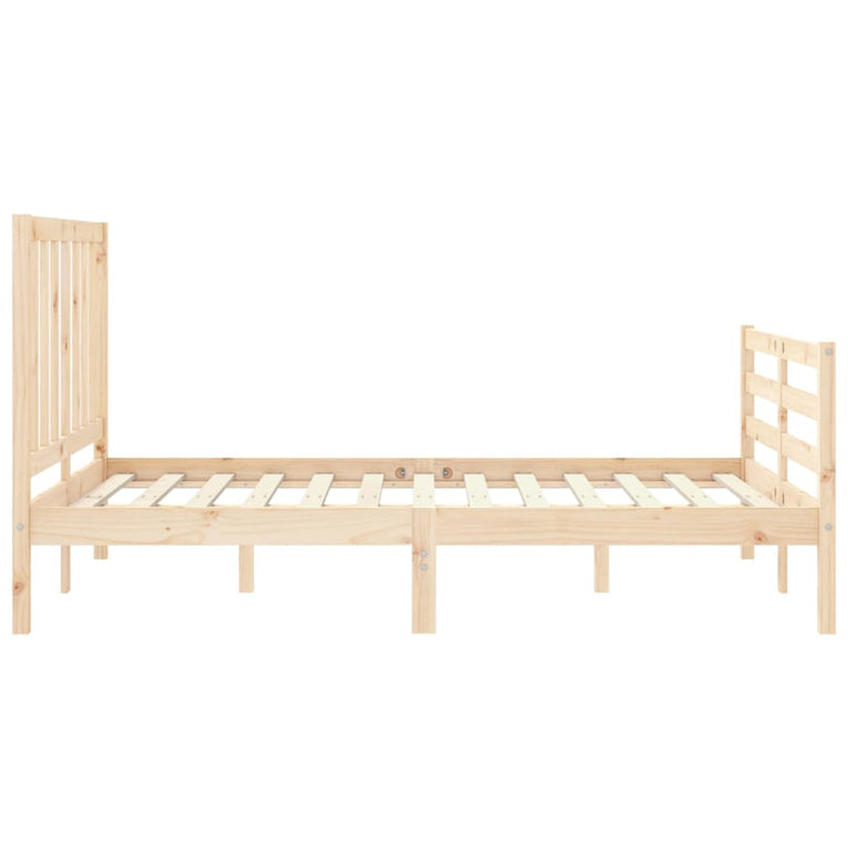 Bedframe met hoofdbord massief hout 4FT6 Double