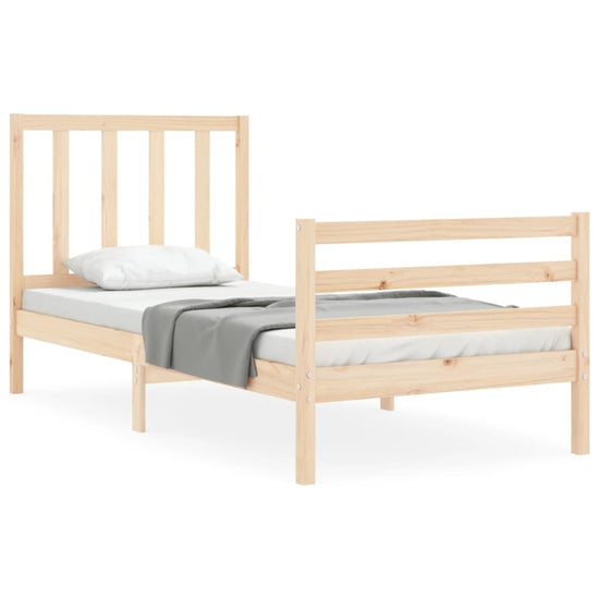 Bedframe met hoofdbord massief hout 90x200 cm MeubelReus