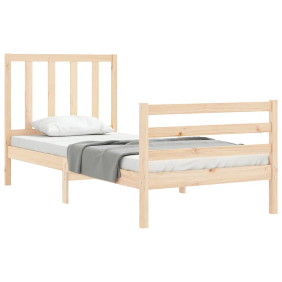 Bedframe met hoofdbord massief hout 90x200 cm MeubelReus