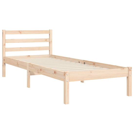 Bedframe met hoofdbord massief hout 90x200 cm MeubelReus