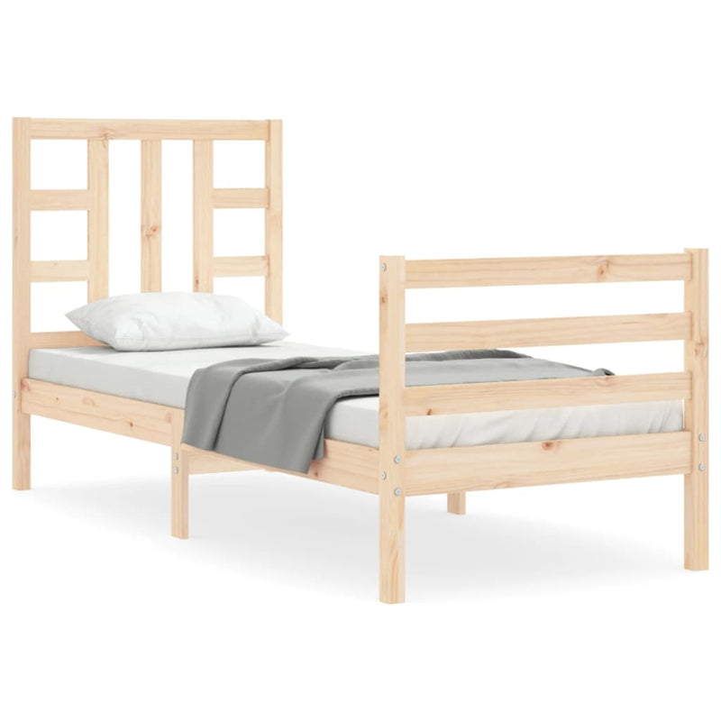 Bedframe met hoofdbord massief hout 2FT6 Small Single