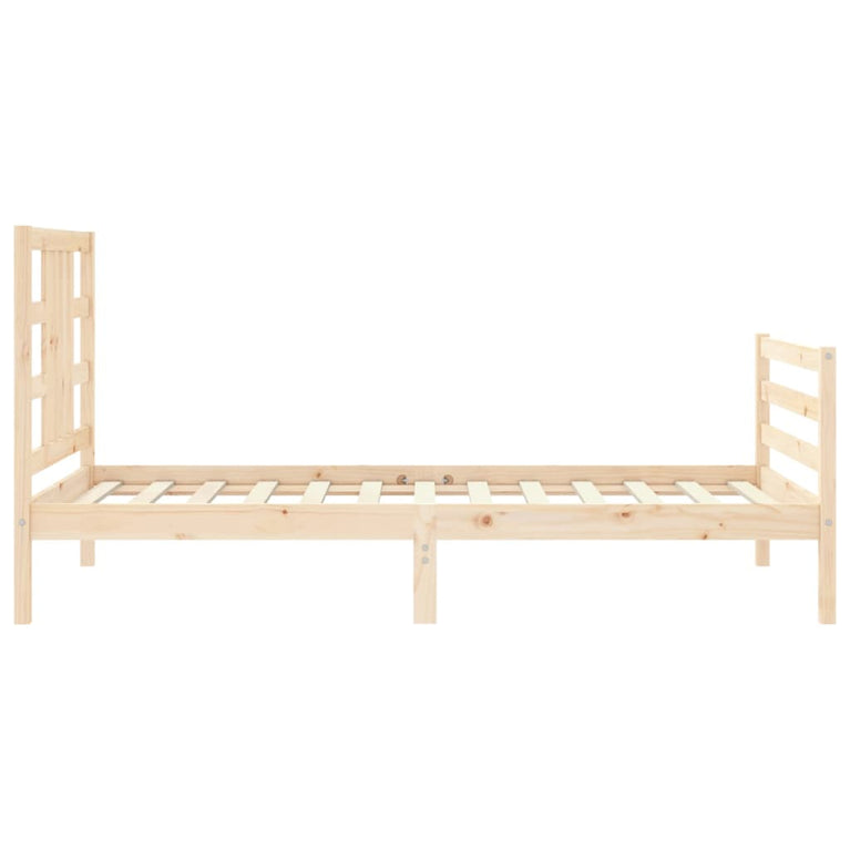 Bedframe met hoofdbord massief hout 3FT Single