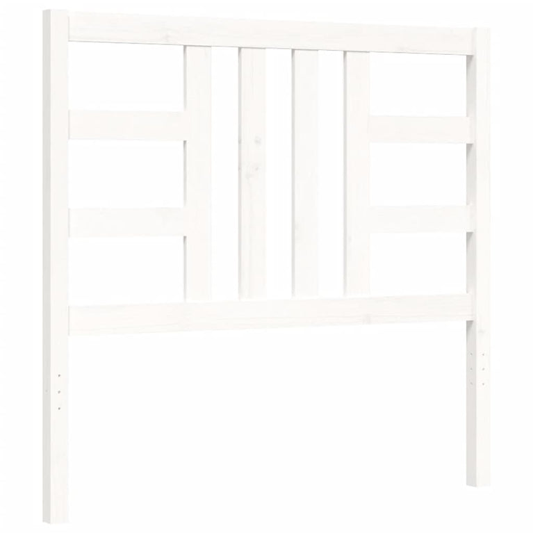 Bedframe met hoofdbord massief hout wit 3FT Single