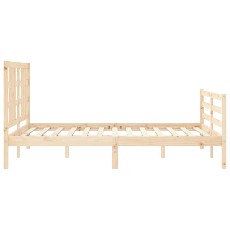 Bedframe met hoofdbord massief hout 140x200 cm