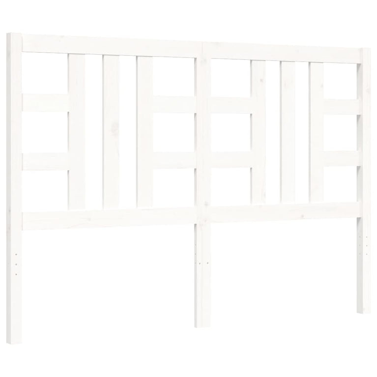 Bedframe met hoofdbord massief hout wit 5 FT King Size