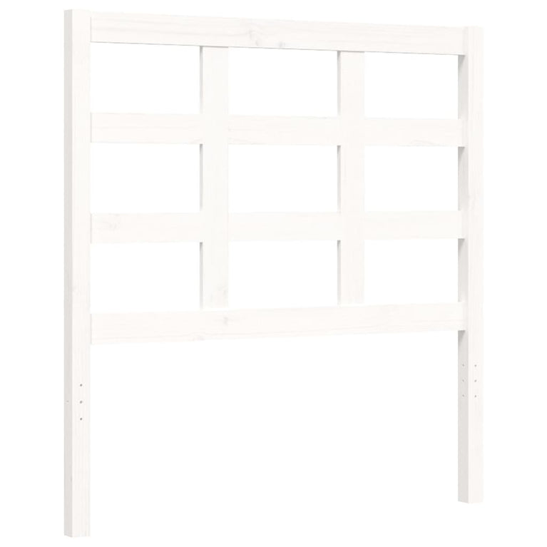 Bedframe met hoofdbord massief hout wit 3FT Single