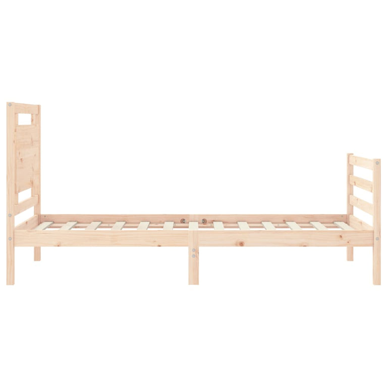 Bedframe met hoofdbord massief hout 3FT Single