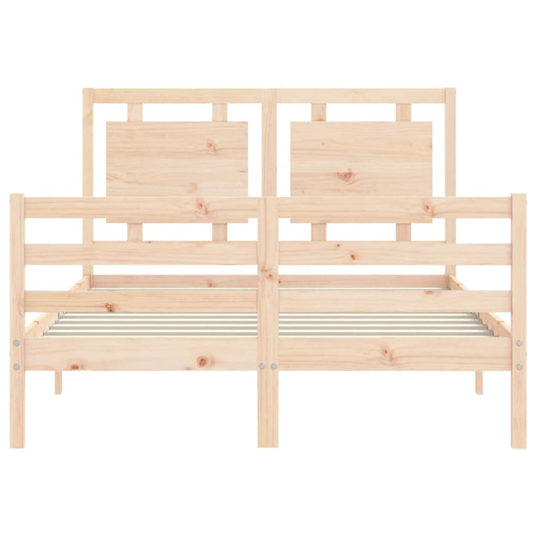 Bedframe met hoofdbord massief hout 140x200 cm