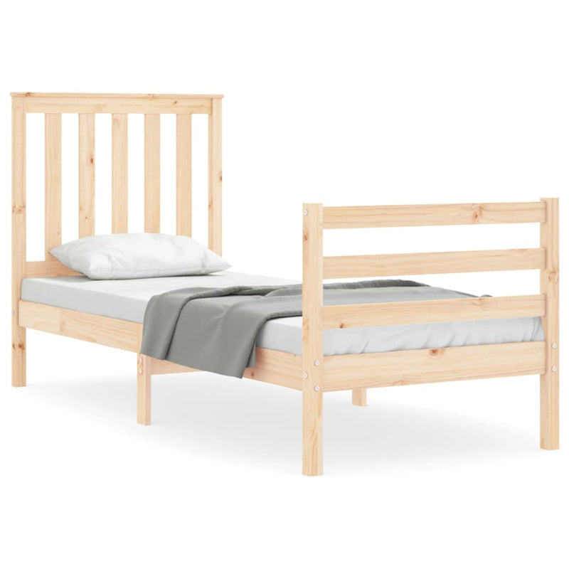 Bedframe met hoofdbord massief hout 2FT6 Small Single