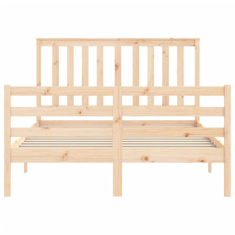 Bedframe met hoofdbord massief hout 4FT6 Double