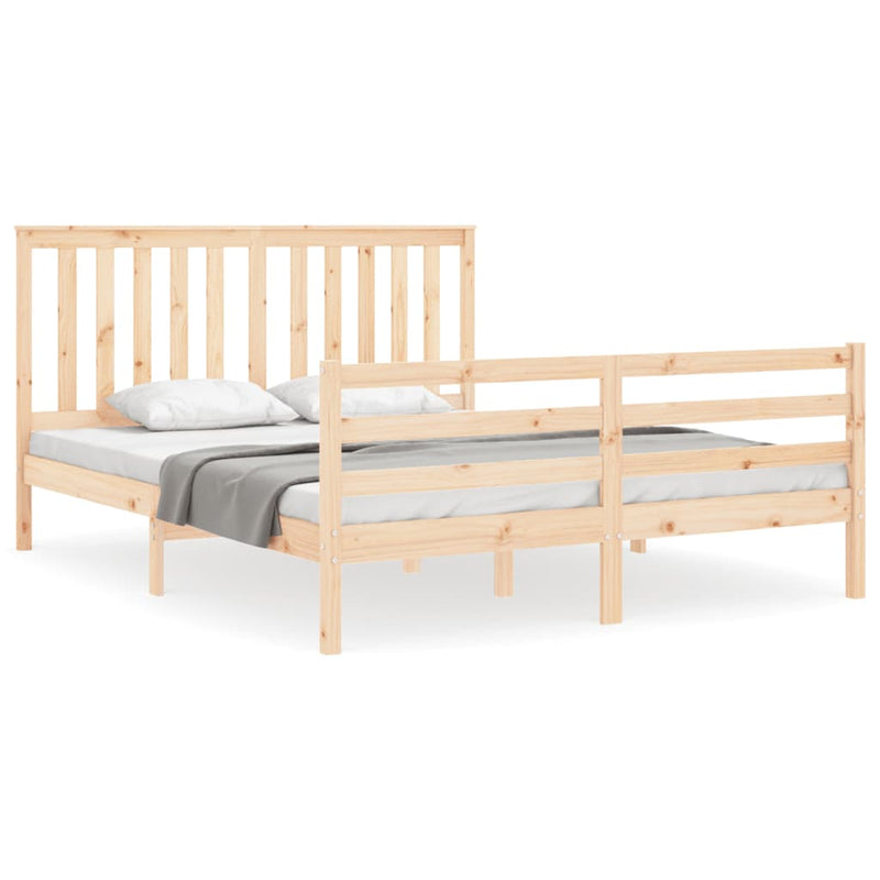 Bedframe met hoofdbord massief hout 5 FT King Size
