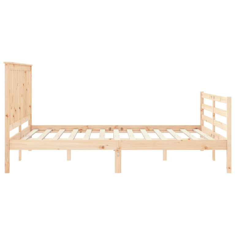 Bedframe met hoofdbord massief hout 5 FT King Size