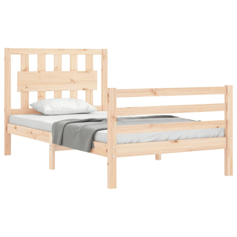Bedframe met hoofdbord massief hout 2FT6 Small Single