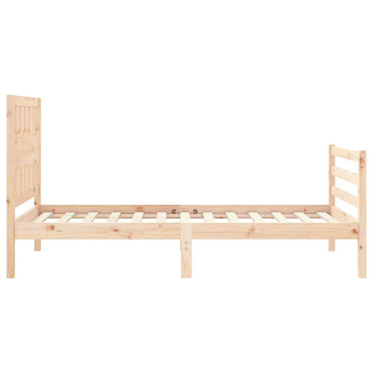 Bedframe met hoofdbord massief hout 2FT6 Small Single