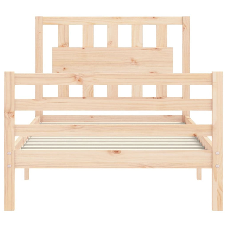Bedframe met hoofdbord massief hout 2FT6 Small Single