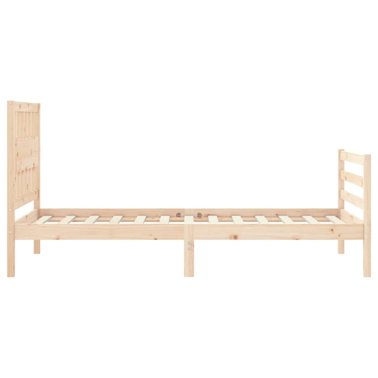 Bedframe met hoofdbord massief hout 3FT Single