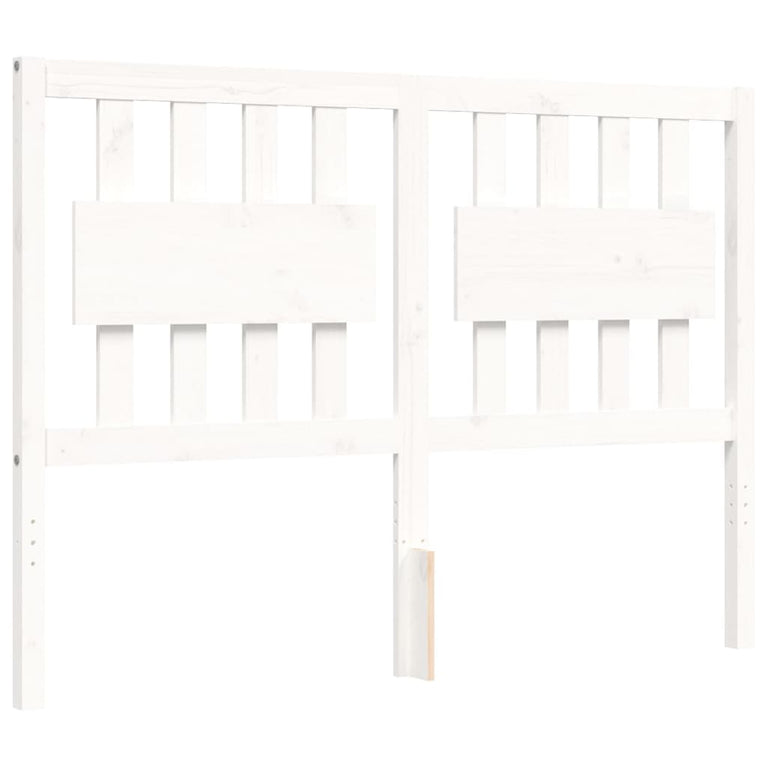 Bedframe met hoofdbord massief hout wit 4FT Small Double