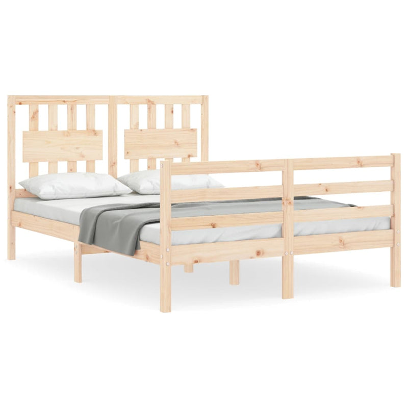 Bedframe met hoofdbord massief hout 4FT6 Double
