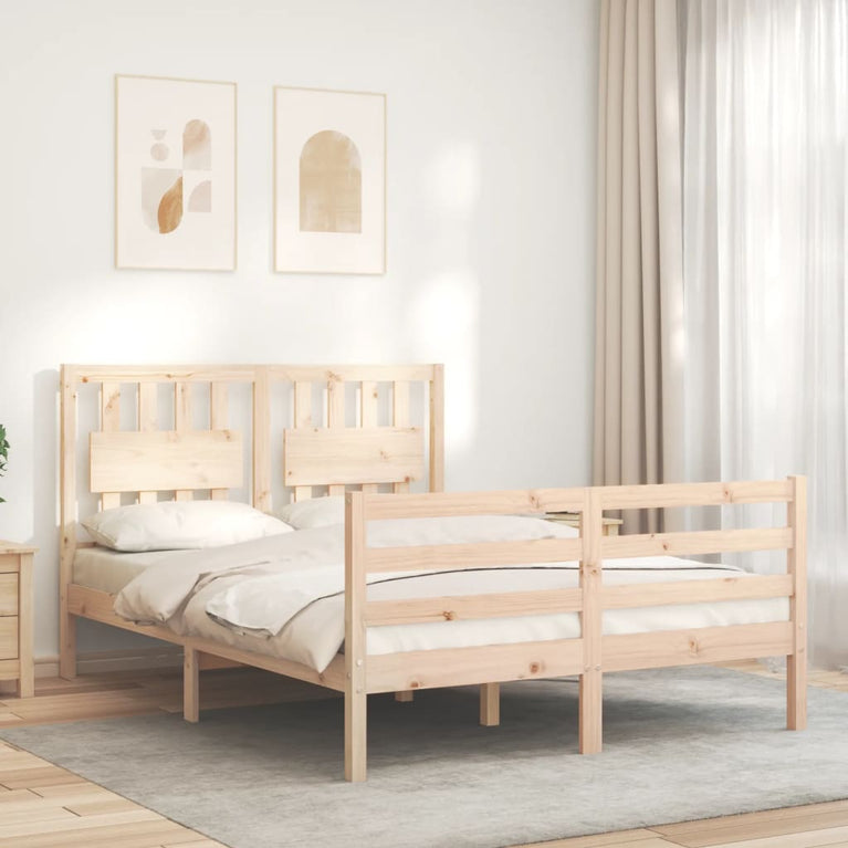 Bedframe met hoofdbord massief hout 4FT6 Double