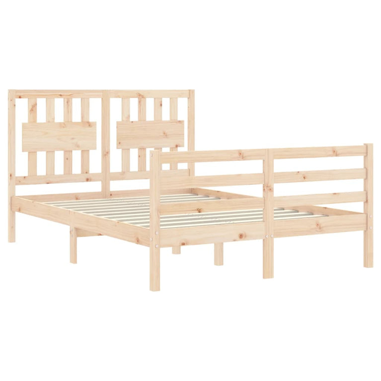 Bedframe met hoofdbord massief hout 4FT6 Double