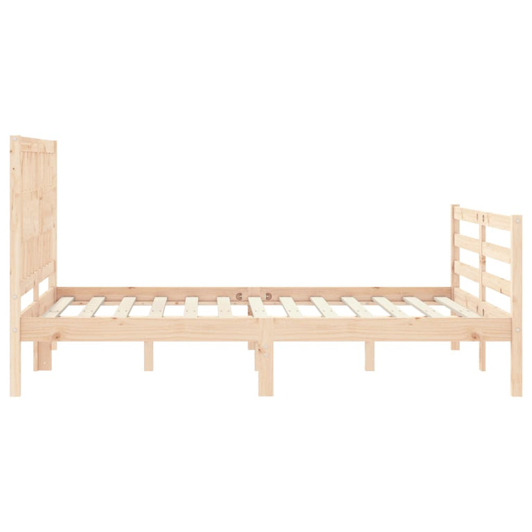 Bedframe met hoofdbord massief hout 4FT6 Double