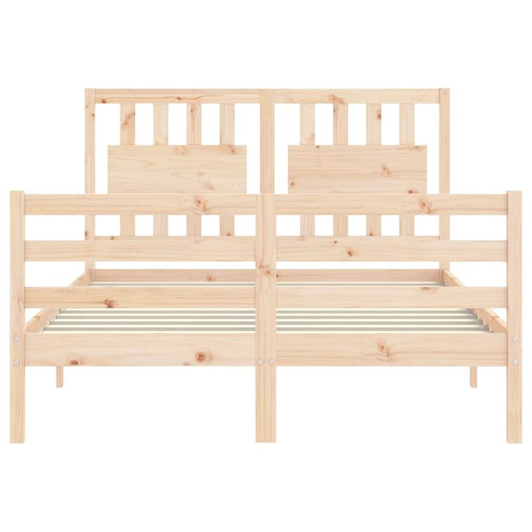 Bedframe met hoofdbord massief hout 4FT6 Double