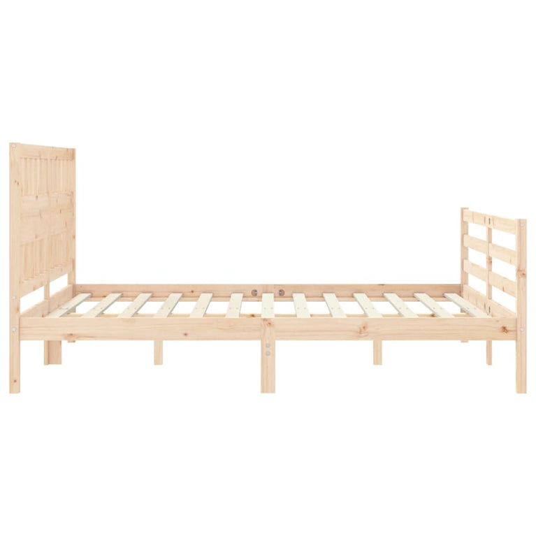 Bedframe met hoofdbord massief hout 160x200 cm