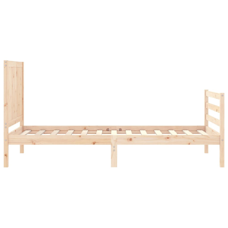 Bedframe met hoofdbord massief hout 3FT Single