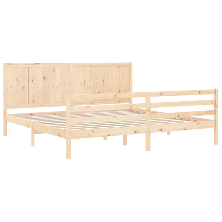 Bedframe met hoofdbord massief hout 6FT Super King