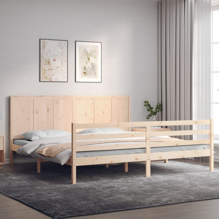 Bedframe met hoofdbord massief hout 6FT Super King