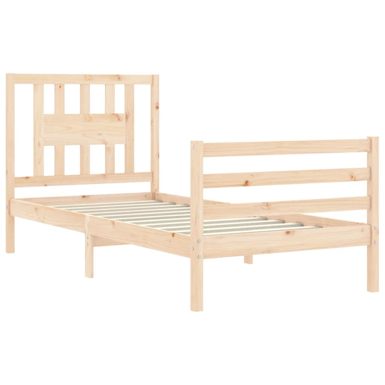 Bedframe met hoofdbord massief hout 2FT6 Small Single