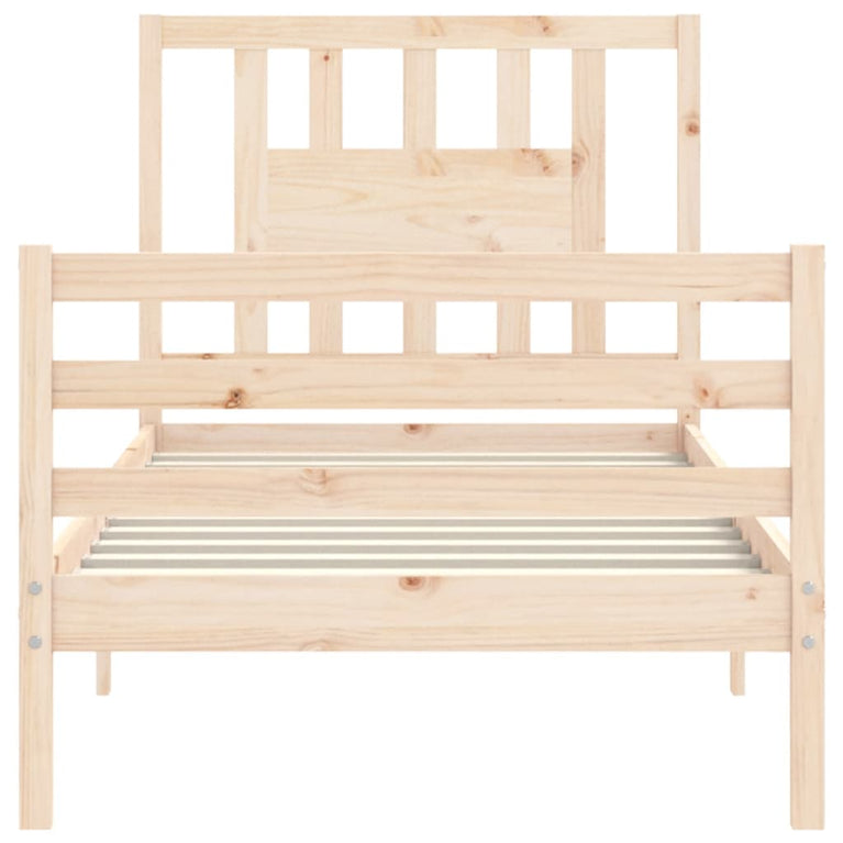 Bedframe met hoofdbord massief hout 2FT6 Small Single