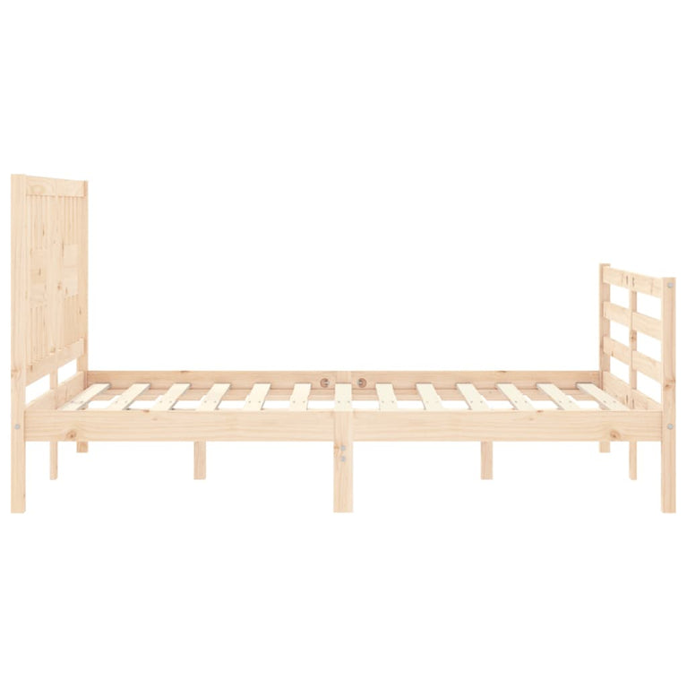 Bedframe met hoofdbord massief hout 3FT Single