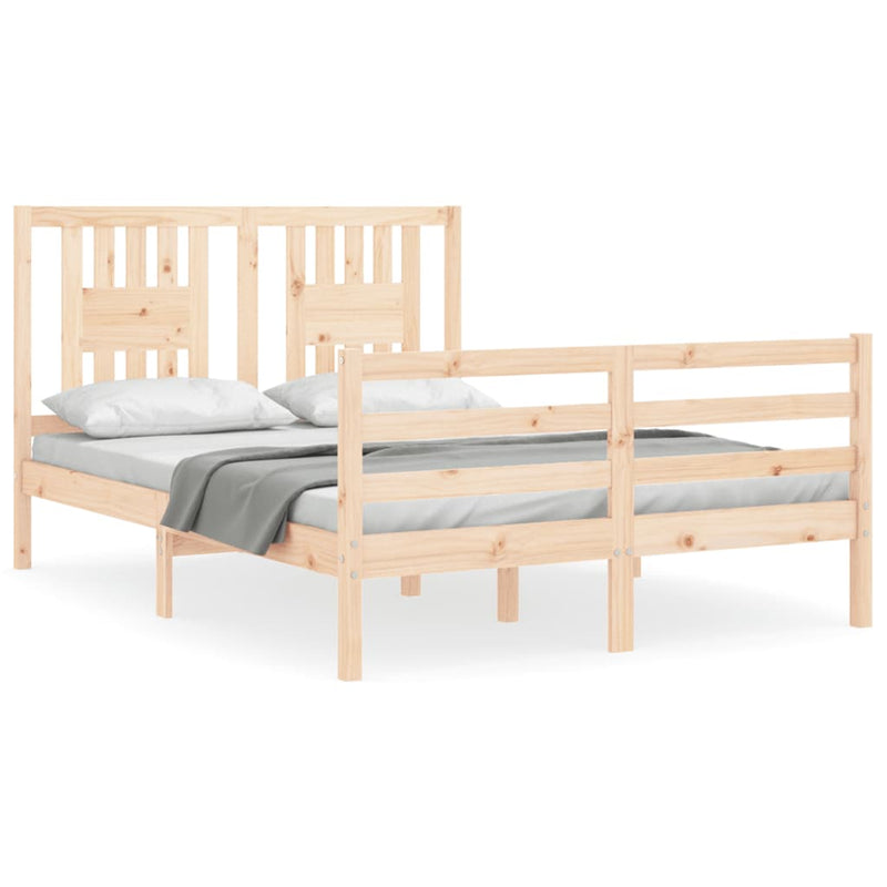 Bedframe met hoofdbord massief hout 140x200 cm