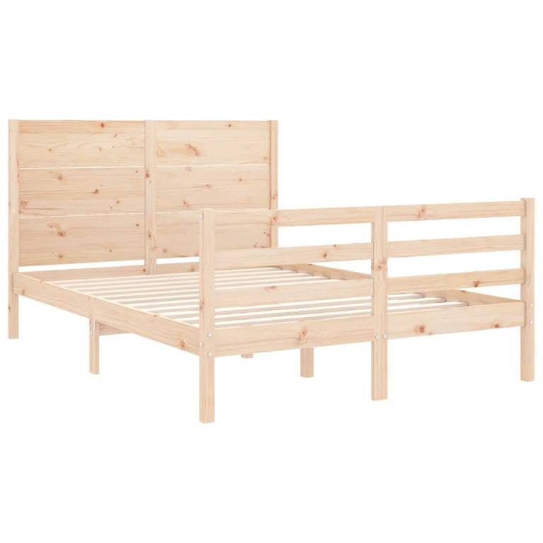 Bedframe met hoofdbord massief hout 4FT Small Double