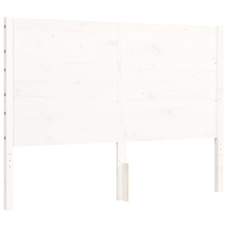 Bedframe met hoofdbord massief hout wit 4FT Small Double