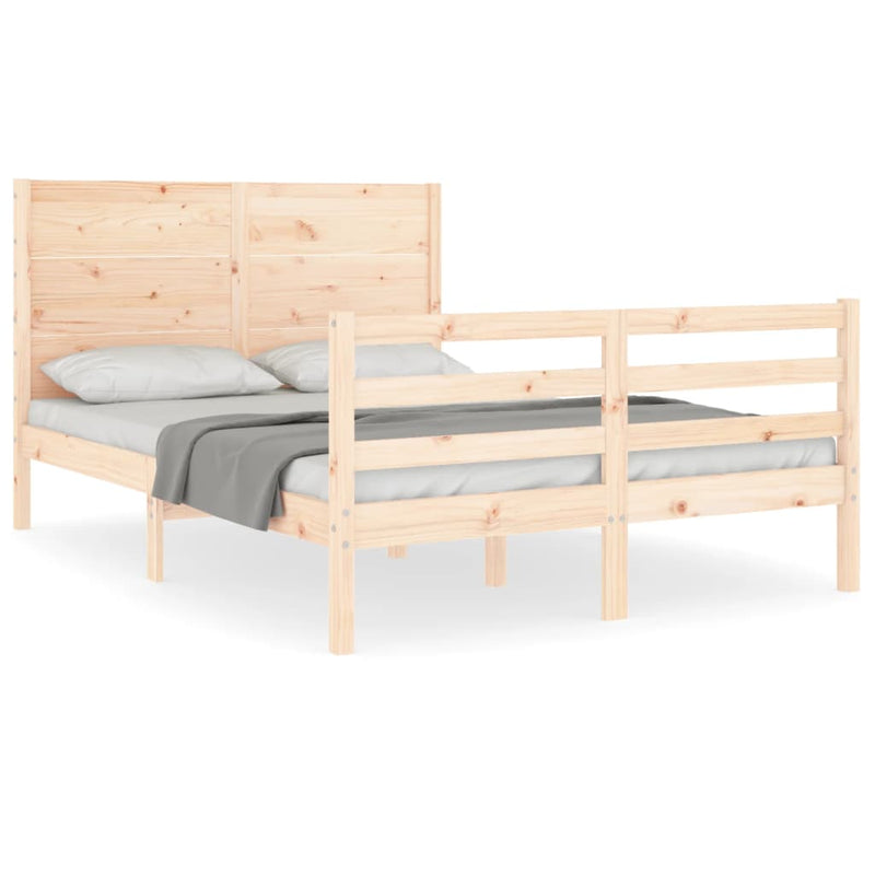 Bedframe met hoofdbord massief hout 120x200 cm