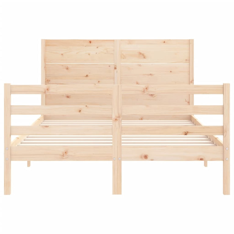 Bedframe met hoofdbord massief hout 120x200 cm