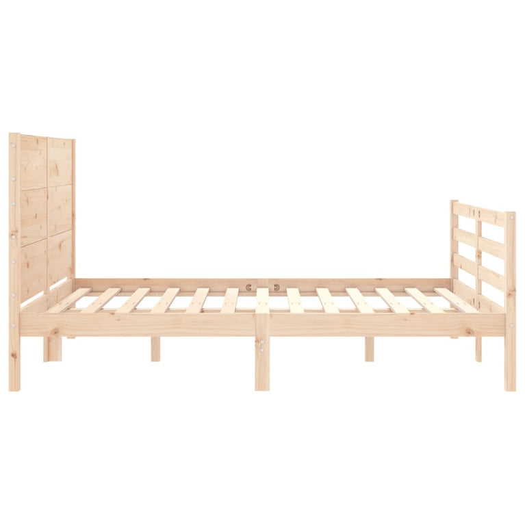 Bedframe met hoofdbord massief hout 120x200 cm
