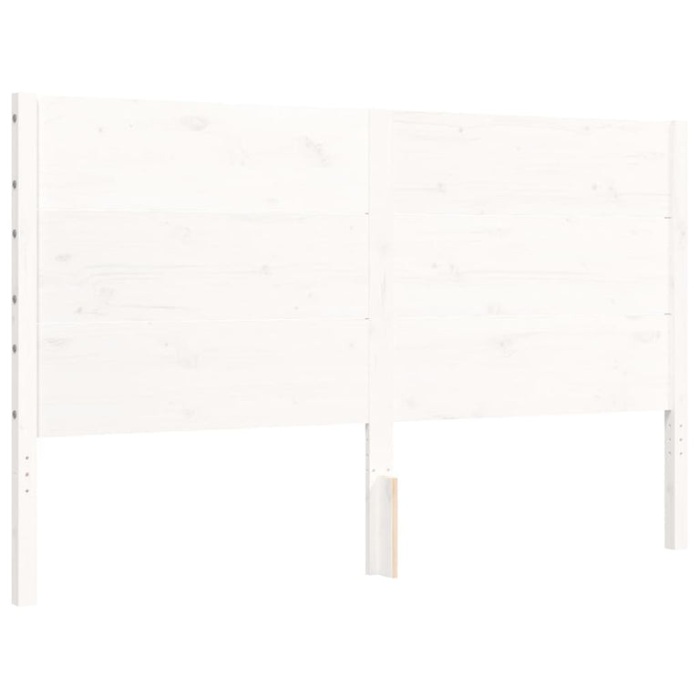 Bedframe met hoofdbord massief hout wit 5 FT King Size