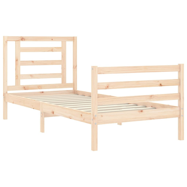 Bedframe met hoofdbord massief hout 2FT6 Small Single