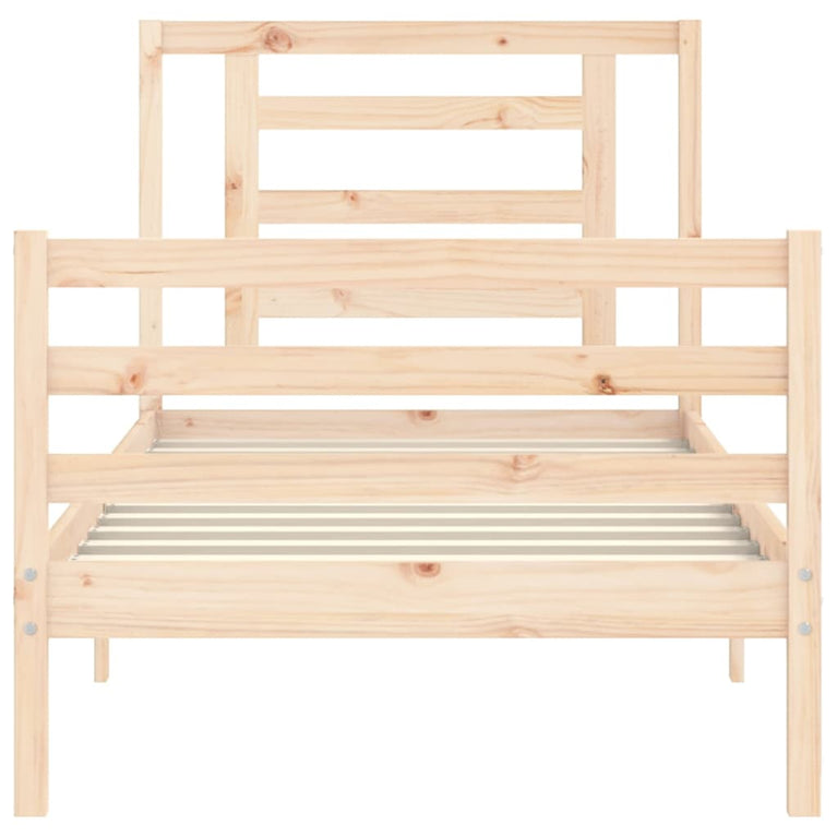 Bedframe met hoofdbord massief hout 2FT6 Small Single