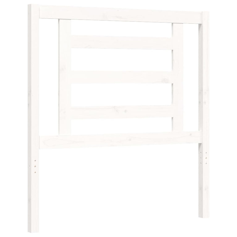Bedframe met hoofdbord massief hout wit 3FT Single