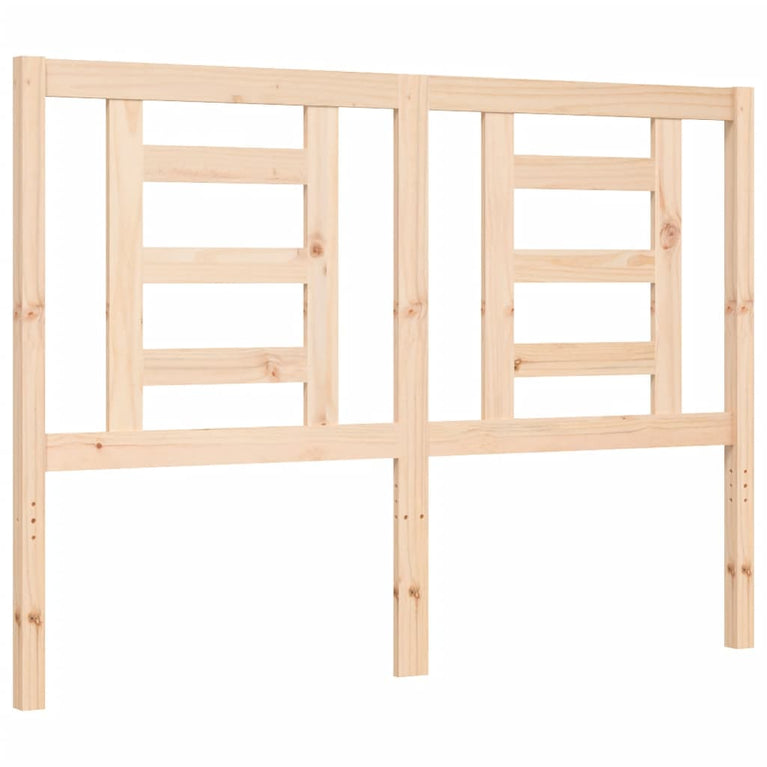 Bedframe met hoofdbord massief hout 140x190 cm