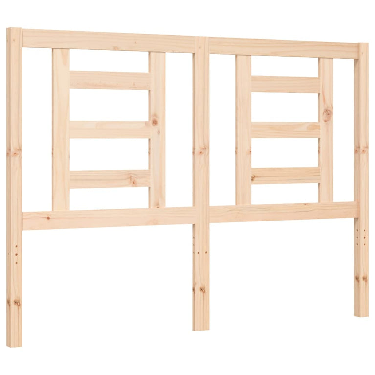 Bedframe met hoofdbord massief hout 140x200 cm