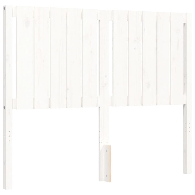 Bedframe met hoofdbord massief hout wit 120x200 cm