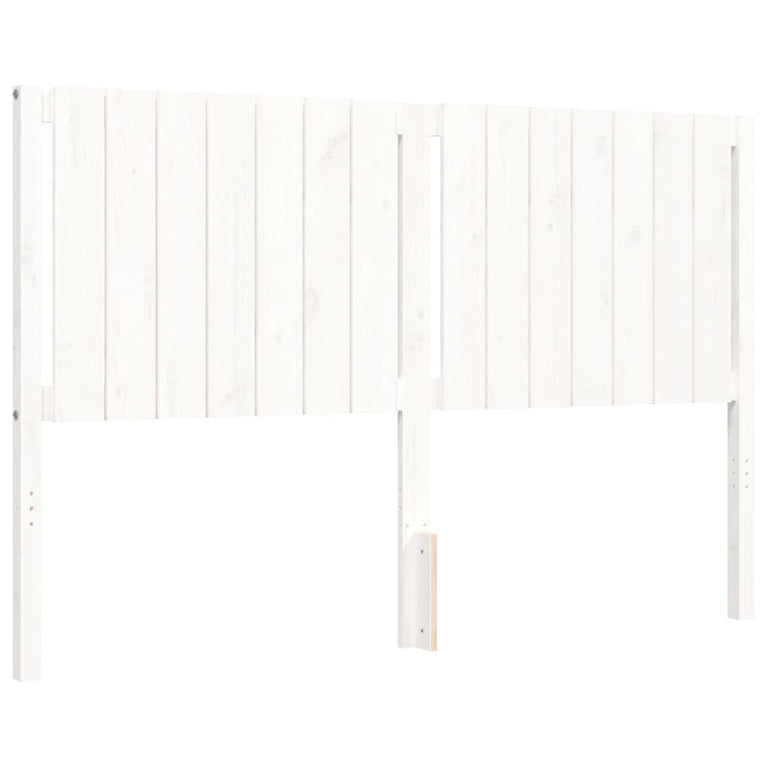 Bedframe met hoofdbord massief hout wit 5 FT King Size