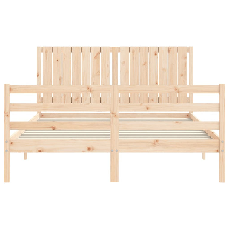 Bedframe met hoofdbord massief hout 160x200 cm