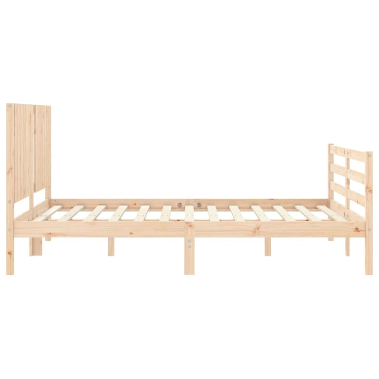 Bedframe met hoofdbord massief hout 160x200 cm