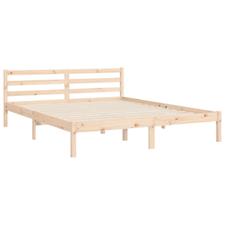 Bedframe met hoofdbord massief hout 160x200 cm